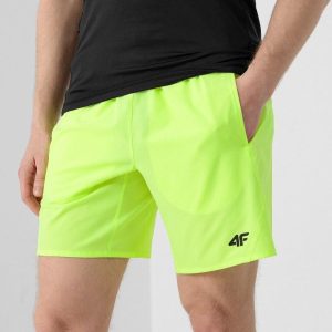 4F TRAINING SHORTS MEN CANARY GREEN shorts allenamento uomo microfibra stretch