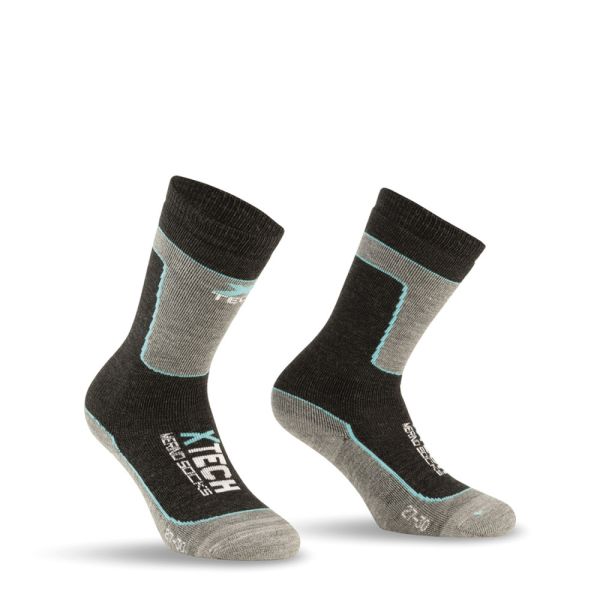 XTECH XT141J Grgio/Azzurro calze sci bambini con lana merinos - immagine 2